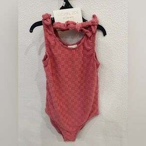 Pink Checkered girls bathing suit